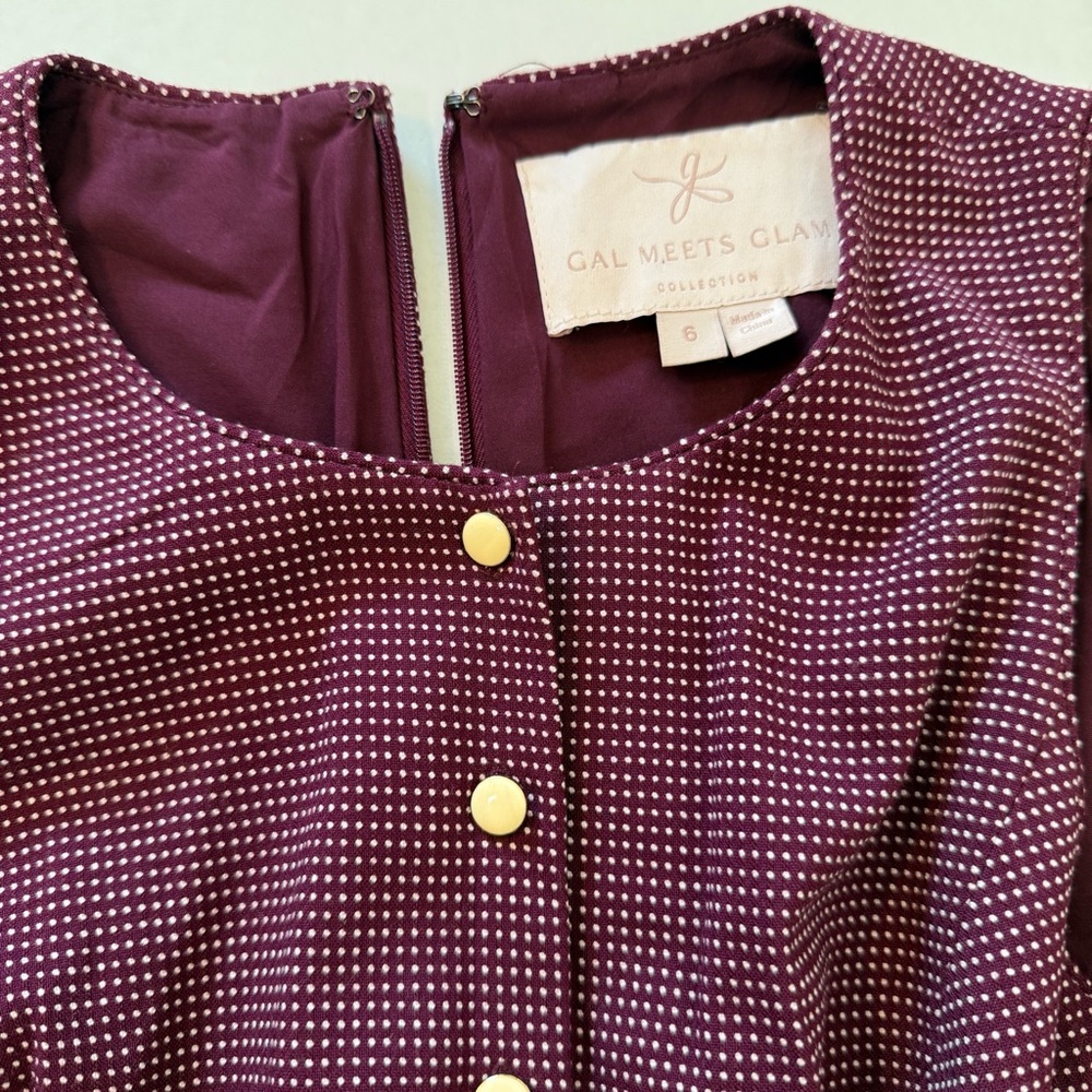 Gal Meets Glam Button-Front Plum Midi Dress - Picture 5 of 6